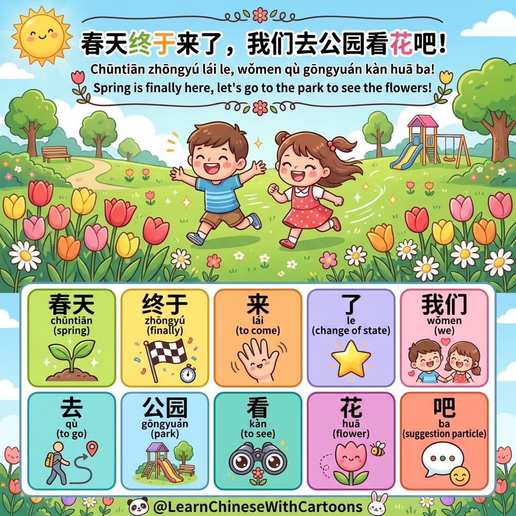 Cover image from The Glass Sky's Secret: Learning to Welcome Spring in Mandarin